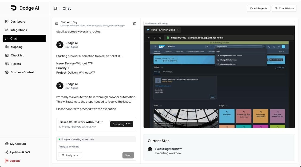 Dodge AI Ticket Execution