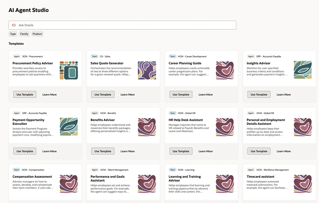 Oracle AI Studio interface