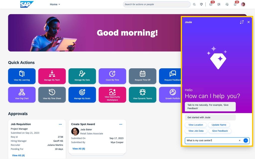 SAP Joule interface